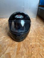 Zwarte Airoh motorhelm met visibility kit, Motoren, Systeemhelm, Heren, XL, Tweedehands