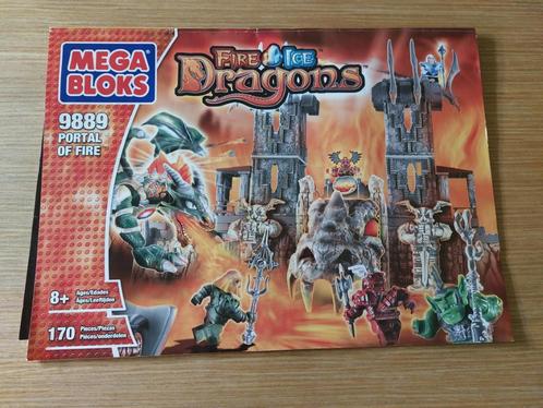 Mega Bloks - portal of fire 9889 - fire & ice dragons, Kinderen en Baby's, Speelgoed | Bouwstenen, Zo goed als nieuw, Megabloks