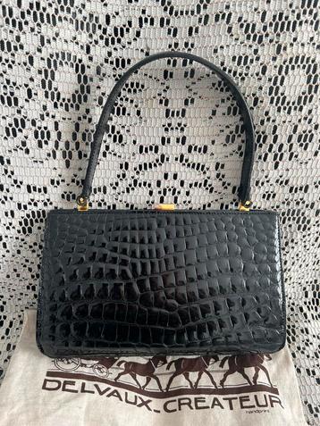 DELVAUX onberispelijke zwarte tas van krokodillenleer, Handtassen en Accessoires, Ophalen of Verzenden, Zwart
