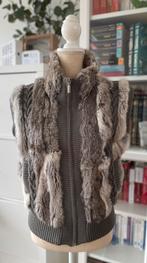 Gilet sans manches fourrure lapin t.unique, Porté, Gris