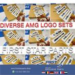 W205 C450 AMG LOGO SET C 450 CHROOM EMBLEMEN SET Mercedes C, Ophalen of Verzenden, Gebruikt, Mercedes-Benz