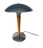 Vintage Paquebot lamp 1970 paddenstoel chroomhout, Minder dan 50 cm, Metaal, Gebruikt, Vintage
