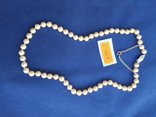 collier de perles blanc nacre 46 cm perles de 6,9 mm C4669, Bijoux, Sacs & Beauté, Colliers, Neuf, Synthétique, Blanc, Enlèvement ou Envoi