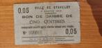 Argent d'urgence 5c STAVELOT WW I, Enlèvement, Billets en vrac