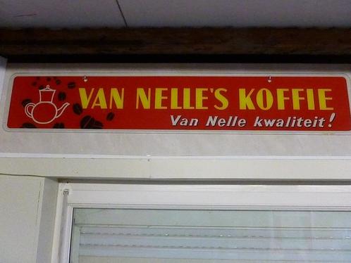 Groot vintage reclamebord "Koffie Van Nelle",jaren 60/70., Collections, Marques & Objets publicitaires, Utilisé, Panneau publicitaire