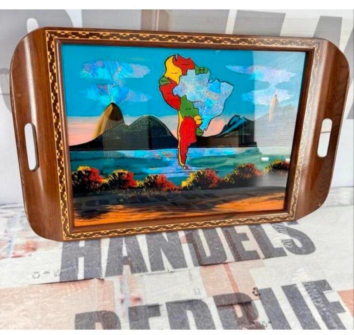 Antiek Braziliaanse Houten Dienblad Zuid-Amerika 1920-1930, Antiek en Kunst, Kunst | Niet-Westerse kunst, Ophalen of Verzenden