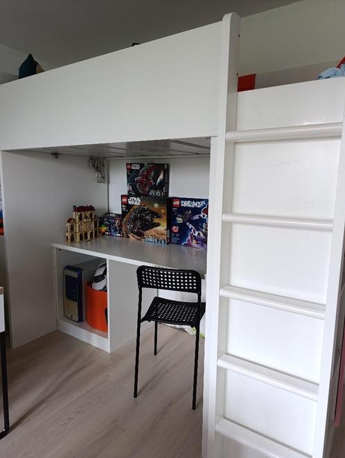 Hoogslaper wit Ikea, Huis en Inrichting, Slaapkamer | Stapelbedden en Hoogslapers, Gebruikt, Hoogslaper, 90 cm, 200 cm, Eenpersoons