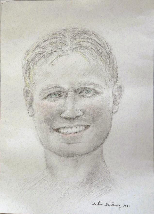 Daphné du Barry potloodtekening "Portret Jonge Man", 2021, Ophalen