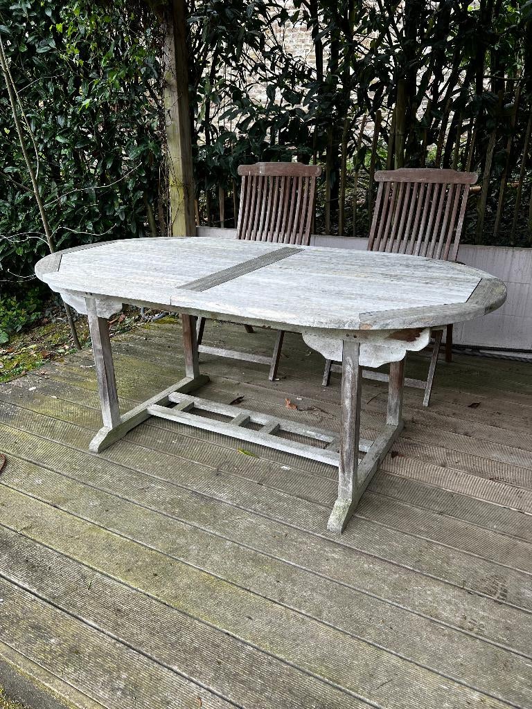 Table de jardin teck, Enlèvement, Utilisé, Ovale, Bois de teck