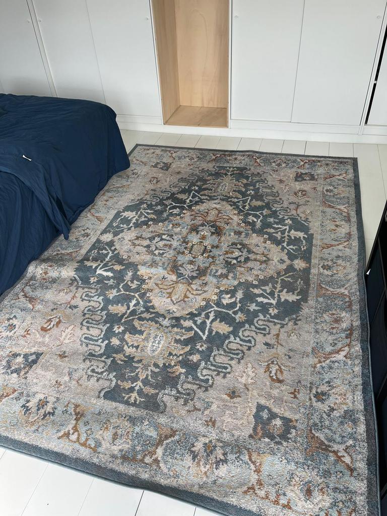 Perzisch tapijt look mat, Ophalen, Zo goed als nieuw, Beige, Rechthoekig