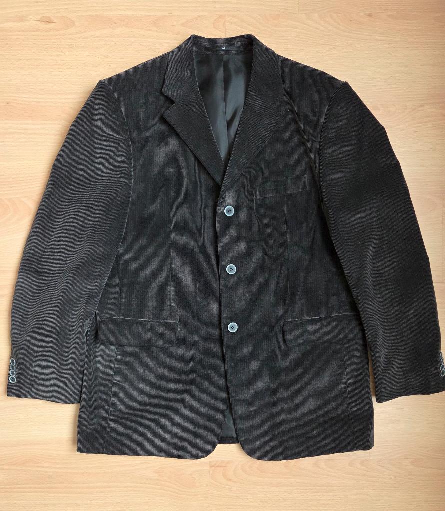 Blazer en velours gris foncé - taille 54, Vêtements | Hommes, Costumes & Vestes, Gris, Enlèvement ou Envoi, Angelo Litrico, Taille 52/54 (L)