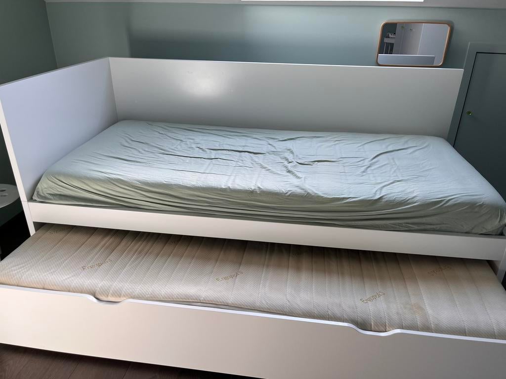 Bed met extra lade IKEA 2x90/200, Huis en Inrichting, Slaapkamer | Bedden, Ophalen, Zo goed als nieuw