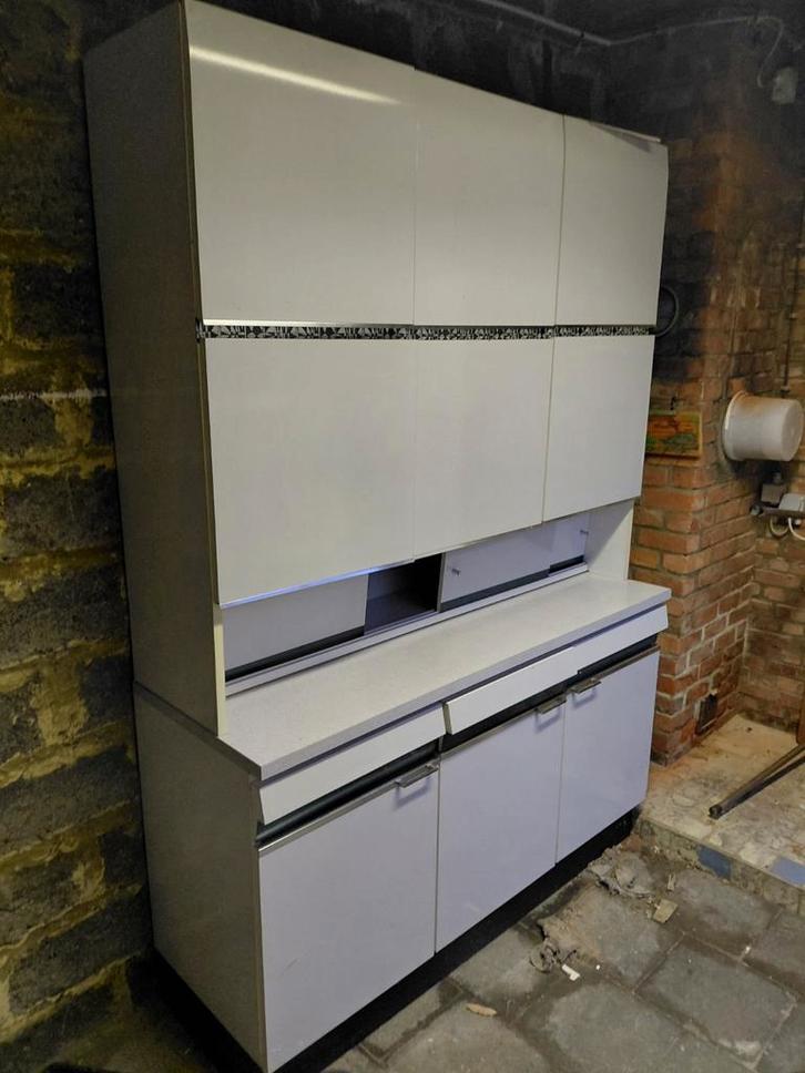 Retro Space Age Design Kast - Wit Hoogglans - Uniek model!, Maison & Meubles, Armoires | Armoires à porte coulissante & Armoires à archives