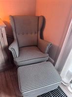 Oorfauteuil + poef – stijlvol & comfortabel, Huis en Inrichting, Ophalen, Zo goed als nieuw