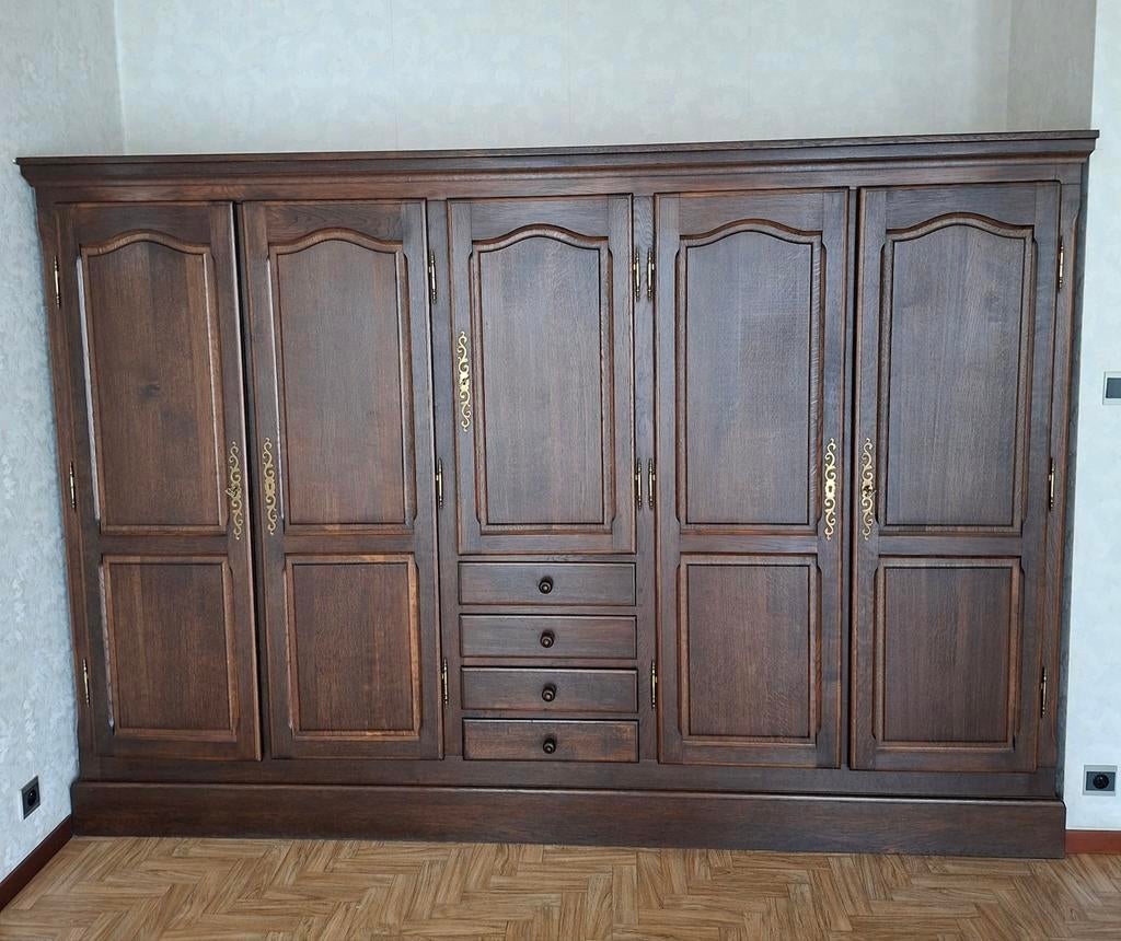 Massief eiken kleerkast, donkerbruin, Enlèvement