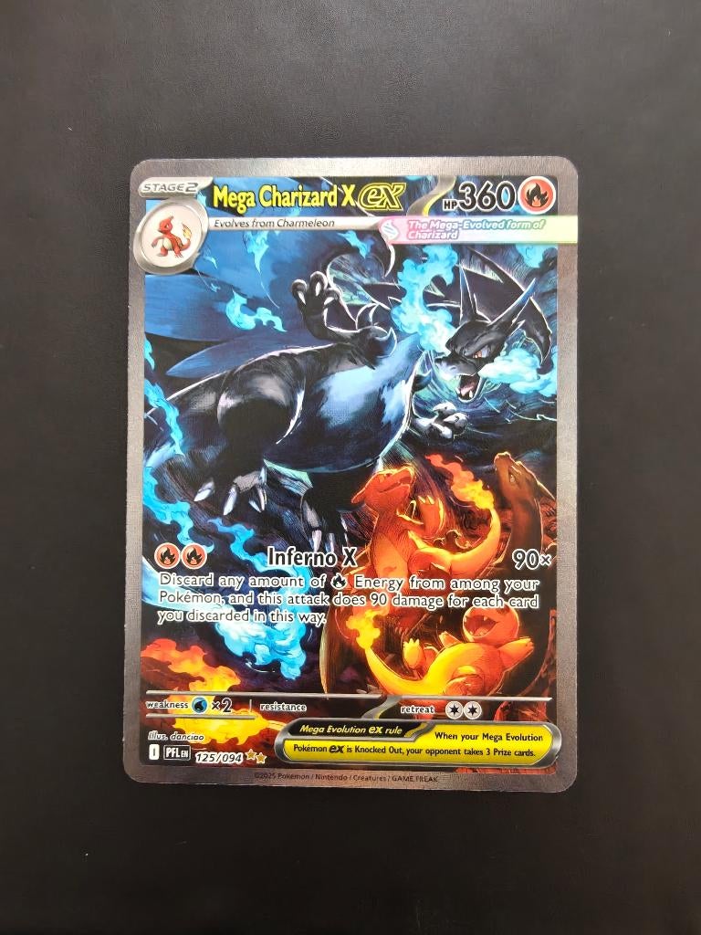Mega Charizard X Ex, Ophalen of Verzenden, Zo goed als nieuw, Losse kaart