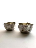 2 verzilverde gehamerde kommetjes schaaltjes - Fallon, Enlèvement ou Envoi