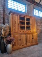 Buffet/vitrine en teck LIVRAISON GRATUITE, Maison & Meubles, Teck, 200 cm ou plus, Avec tablette(s), Comme neuf