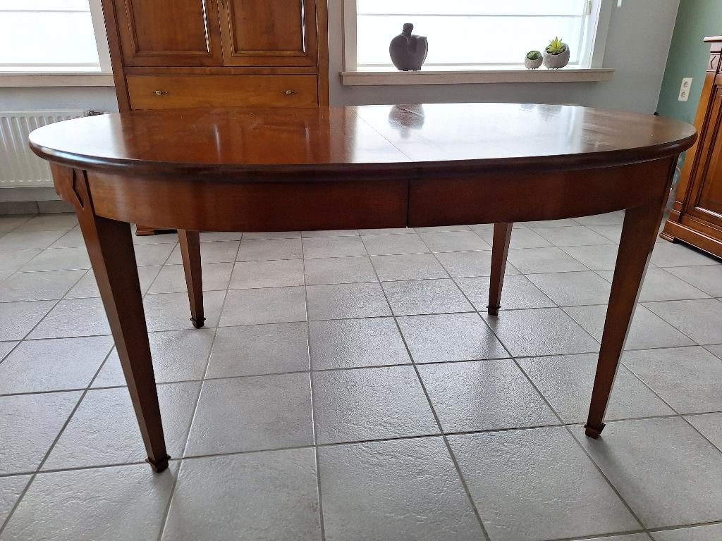 Table à manger en cerisier massif et 6 chaises, Maison & Meubles, 150 à 200 cm, Cinq personnes ou plus, Cerisier, Massief kerselaar