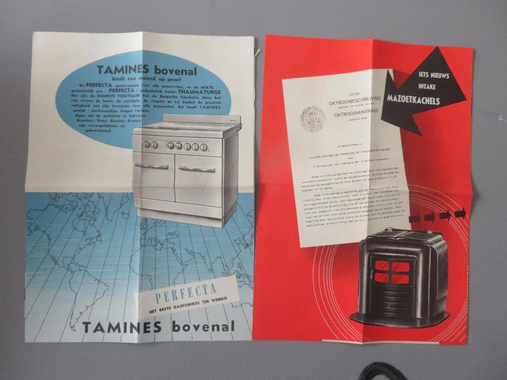 brochures Tamines gasfornuizen kachels Veltmans Mechelen, Verzamelen, Ophalen of Verzenden, Zo goed als nieuw, Overige typen
