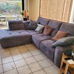 Canapé d'angle gris-bleu tissus électrique avec méridienne, Maison & Meubles, Enlèvement, Comme neuf, Tissus