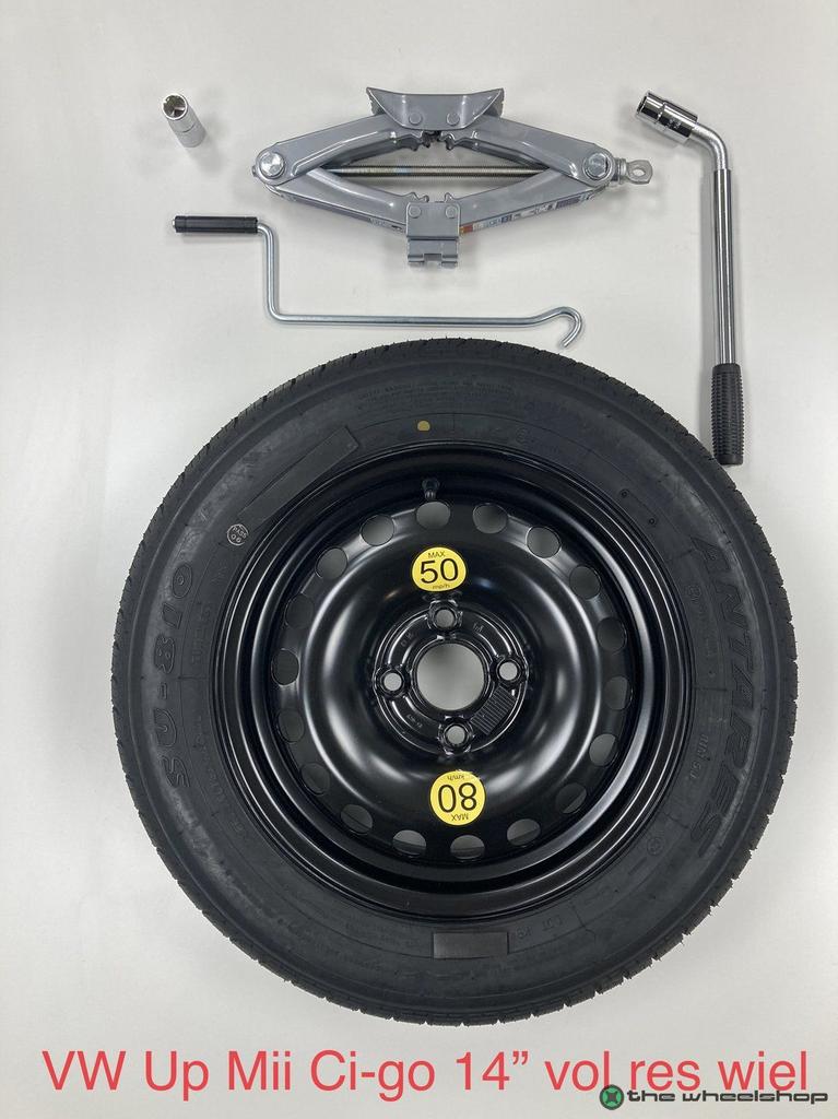 Reservewiel & Gereedschap VW Up Seat Mii Skoda Citigo Oem 14, Pneus et Jantes, Véhicule de tourisme, -, Utilisé