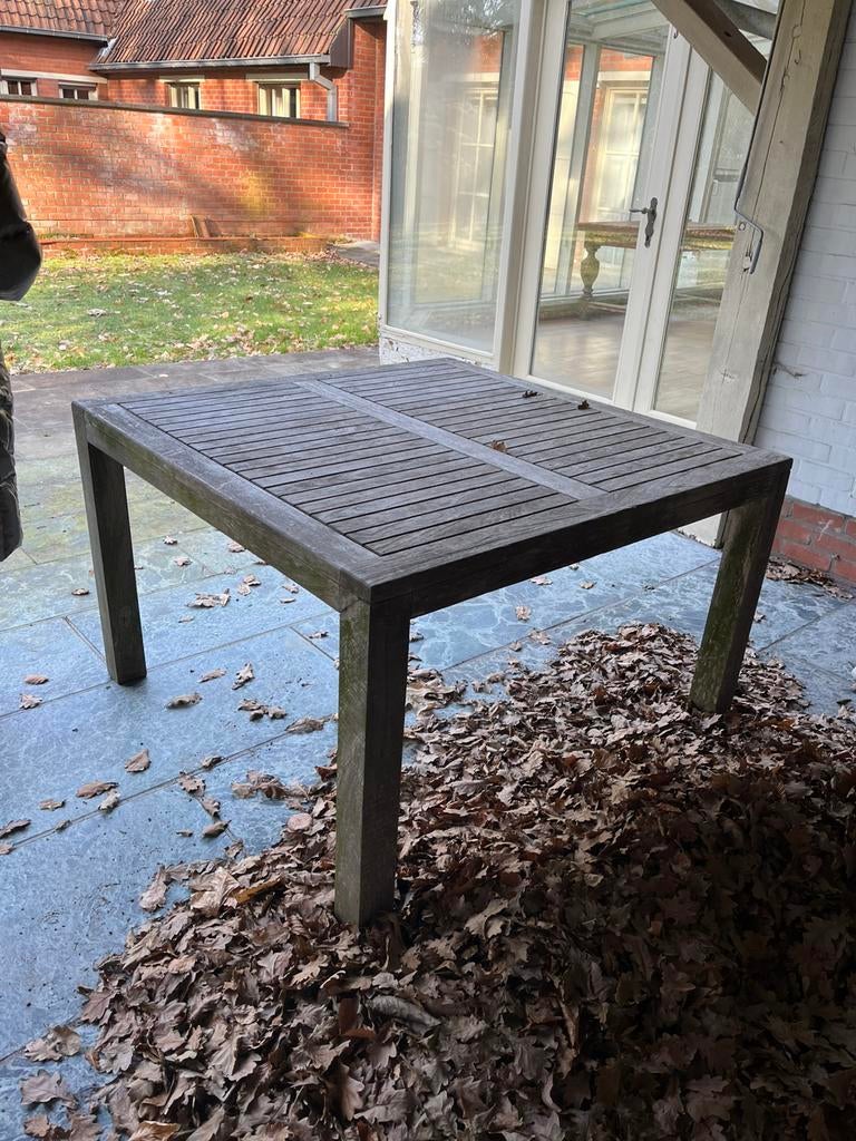 Teak tafel te koop, Ophalen, Gebruikt