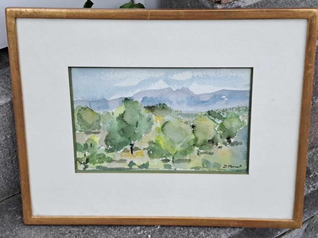 aquarelle signe D florent, Antiquités & Art, Enlèvement ou Envoi