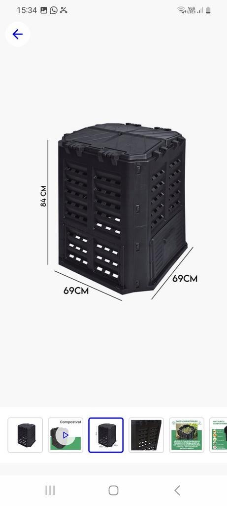 Compostbak 360Liter, Tuin en Terras, Aarde en Mest, Ophalen