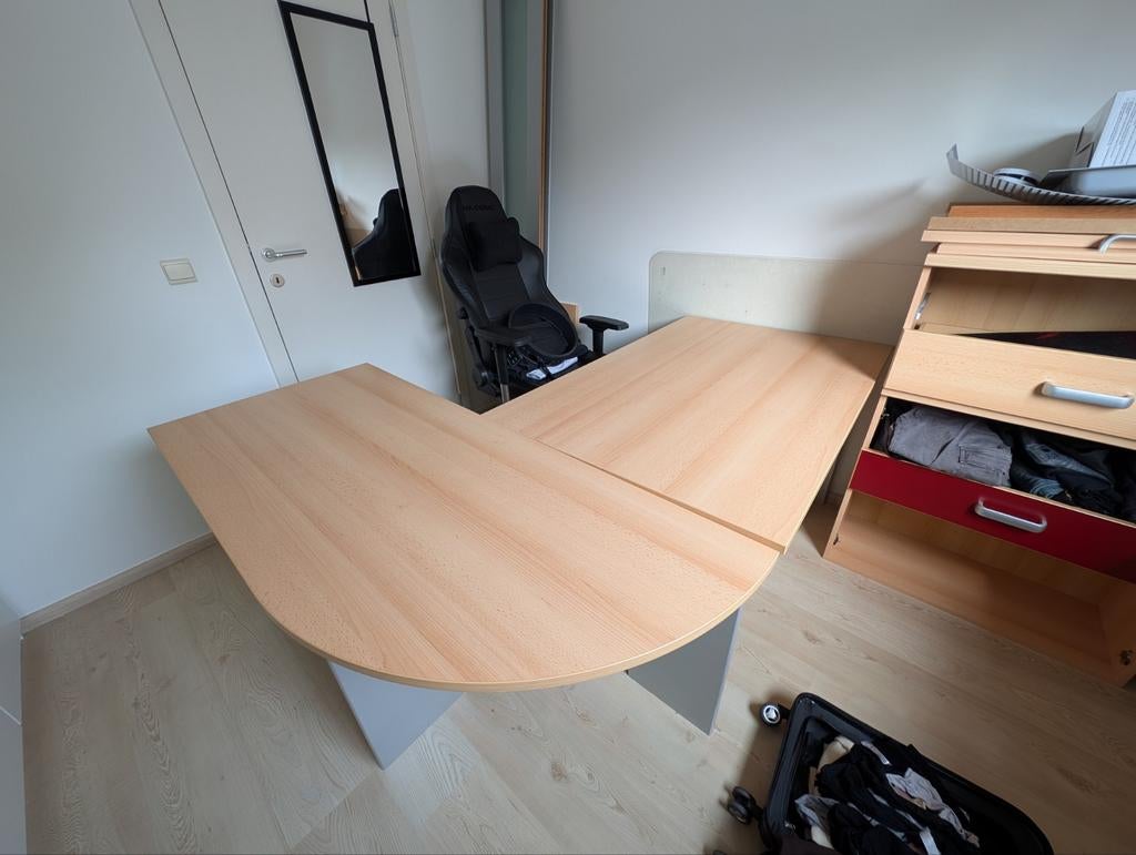 Groot hoek bureau met boekenrek en ladekastje, Huis en Inrichting, Ophalen