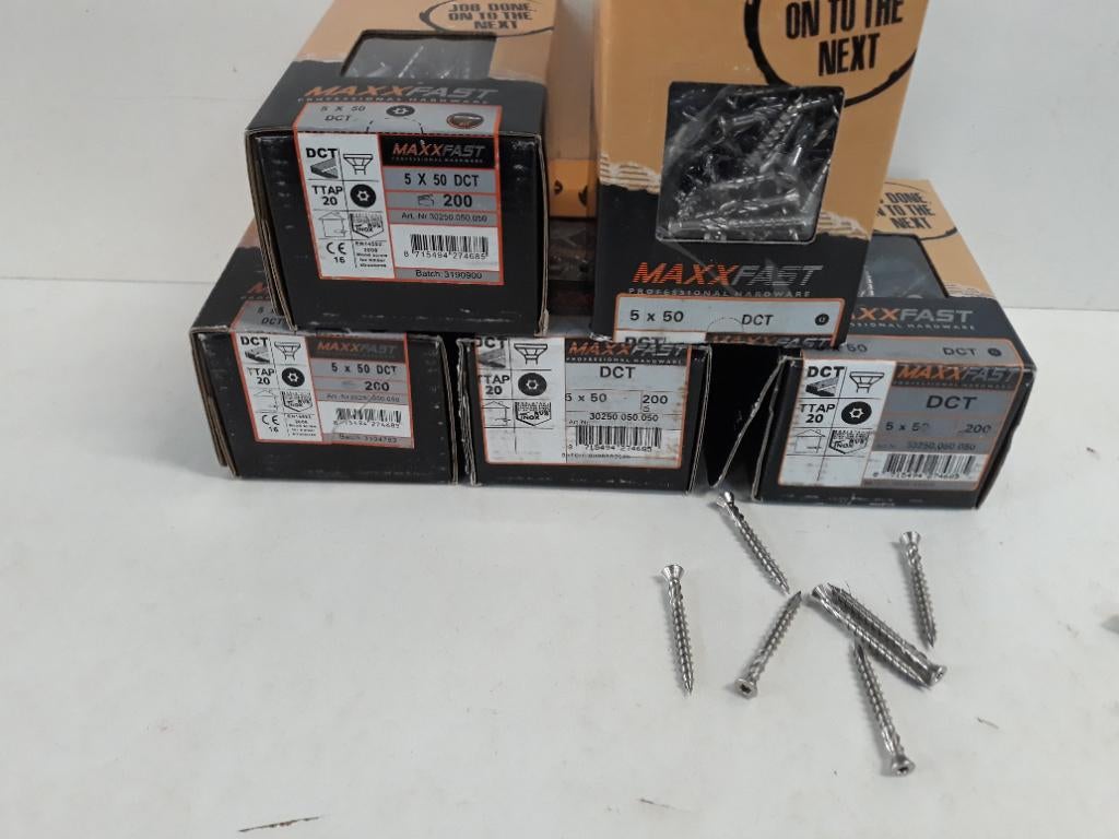 Houtschroeven Inox terrasschroeven 5x50 mm, Doe-het-zelf en Bouw, IJzerwaren en Bevestigingsmiddelen, Nieuw, Schroeven, 50 tot 100 mm