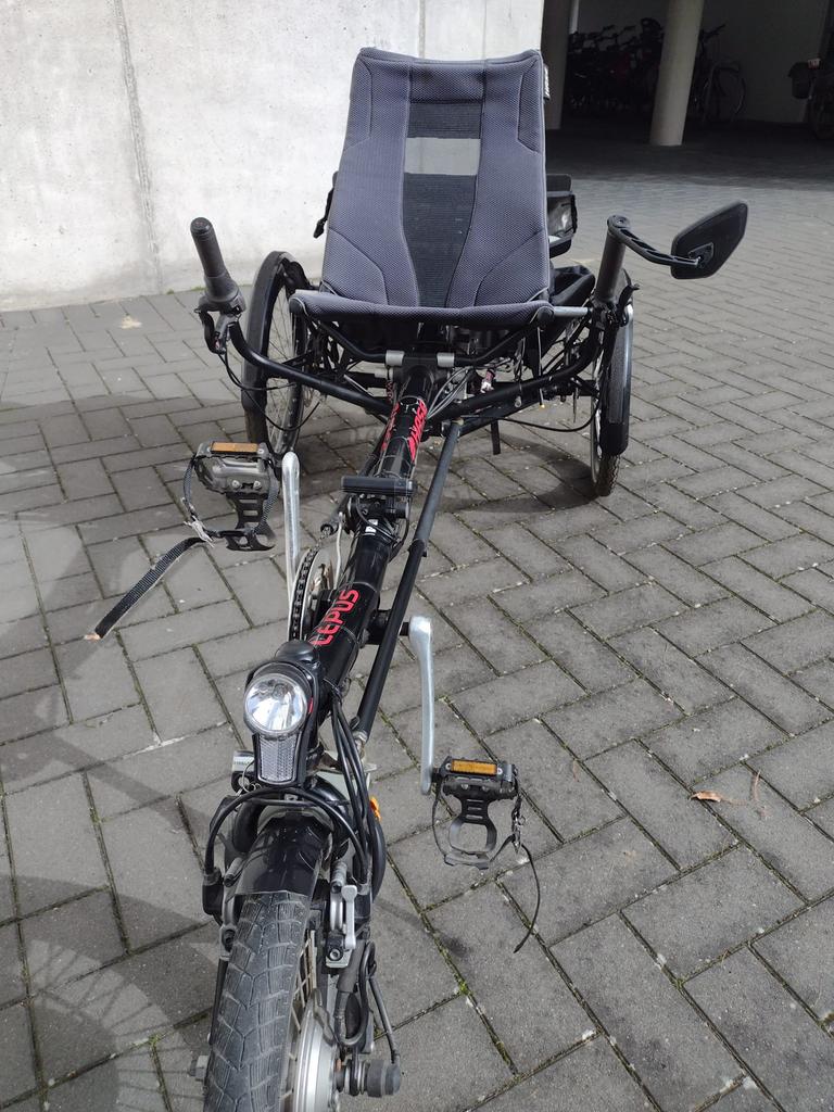 Elektrische Ligfiets Hase Lepus, Vélos & Vélomoteurs, Vélos | Vélos couchés, Enlèvement, Utilisé, Guidon bas, Autres marques