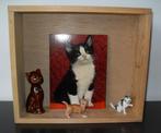 Kattenstandbeelden + poes kader, Enlèvement, Utilisé, Autres matériaux