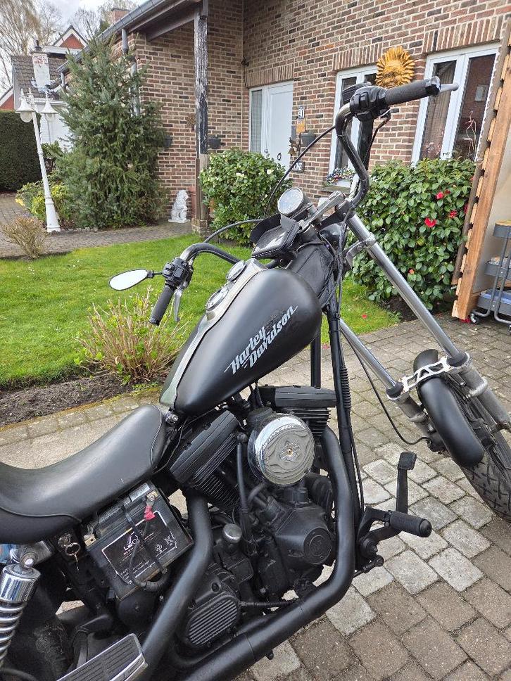 Nette zwarte klassieke dyna chopper te koop., Motos, Motos | Harley-Davidson, Particulier, Chopper, plus de 35 kW, 2 cylindres