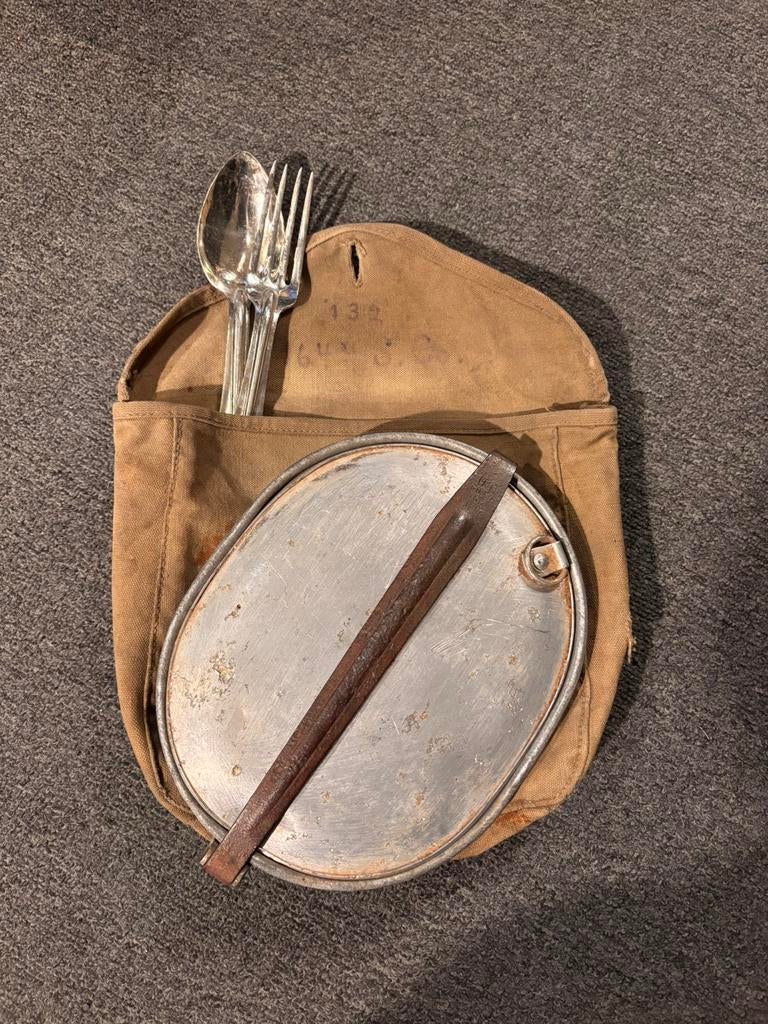 Gamel en bestek US wo 1 in tas., Ophalen of Verzenden