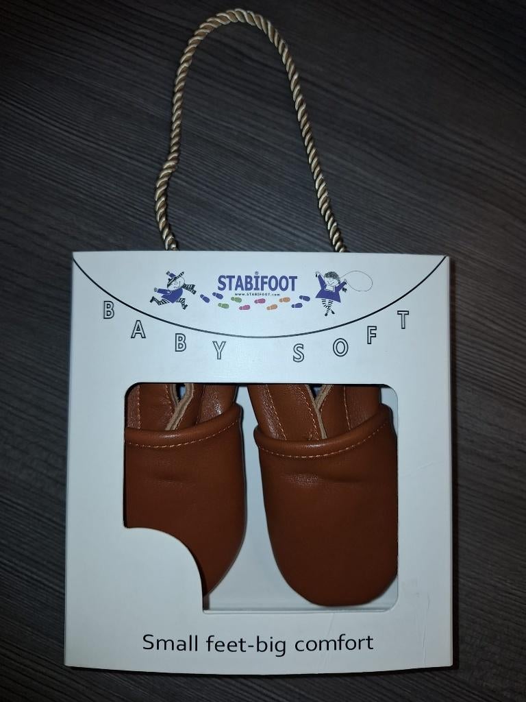 Stabifoot baby slofjes soft cognac nieuw: 0-3 jaar, Kinderen en Baby's, Babykleding | Schoentjes en Sokjes, Nieuw, Jongetje of Meisje