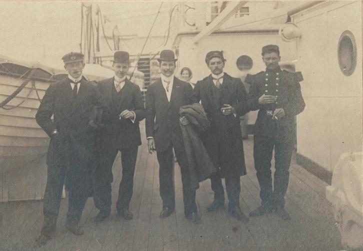 Foto "Schip te Antwerpen" (100 jaar oud), Verzamelen, Scheepvaart, Gebruikt, Kaart, Foto of Prent, Ophalen of Verzenden