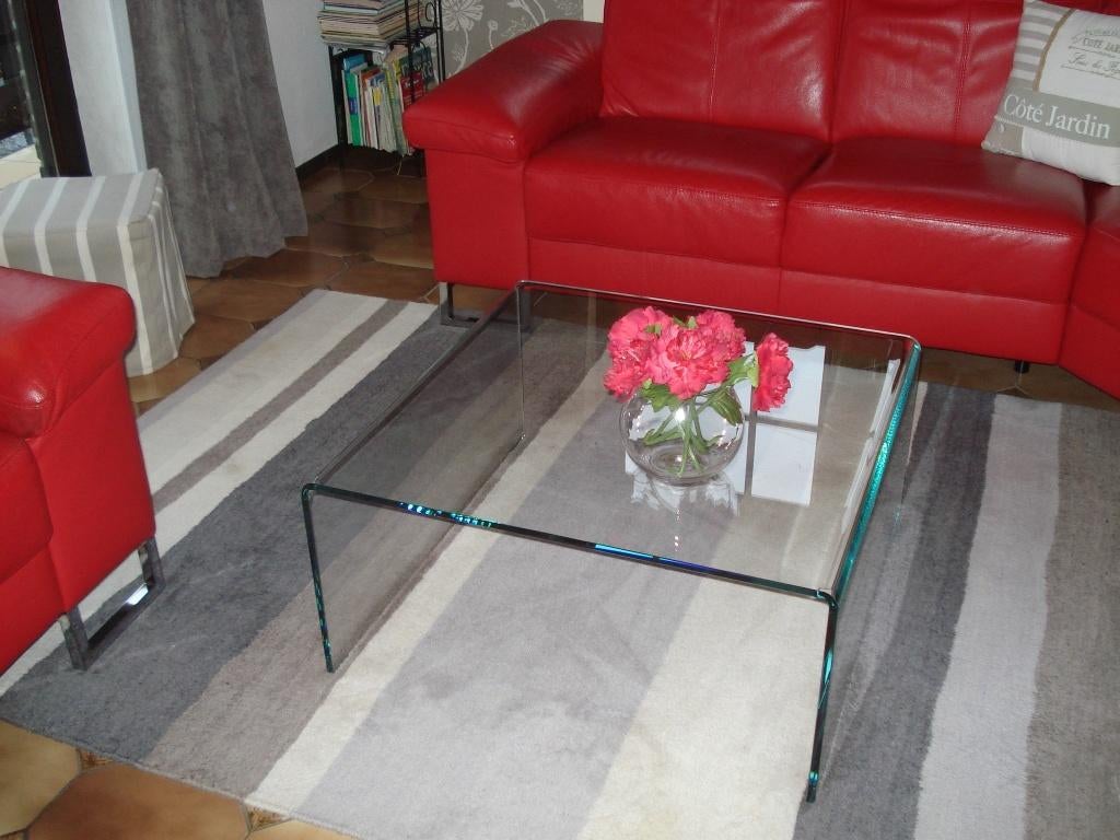 Table basse, Maison & Meubles, Enlèvement, Utilisé, Carré, Verre