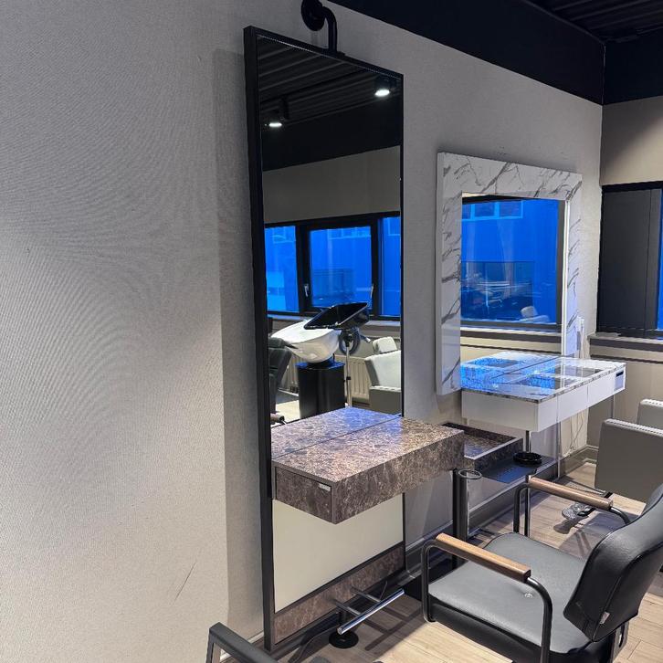 spiegel tafeltje kaptafel makeuptafel bruin marmer kapsalon, Huis en Inrichting, Woonaccessoires | Overige, Nieuw, Ophalen of Verzenden