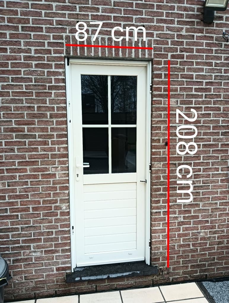 Porte d'entrée a vendre en PVC blanc, Bricolage & Construction, Châssis & Portes coulissantes, 75 à 150 cm, Chambranle de porte