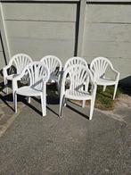 6 chaises de jardin empilables utilisées à Houthalen, Jardin & Terrasse, Enlèvement