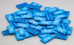 60 platte Legoblokjes afm.4x2x1 blauw met witte opdruk fiets, Enlèvement, Neuf