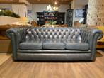 Gave Engelse chesterfield 3 Zits zetel Jeans Blauw, Antiek en Kunst, Ophalen of Verzenden