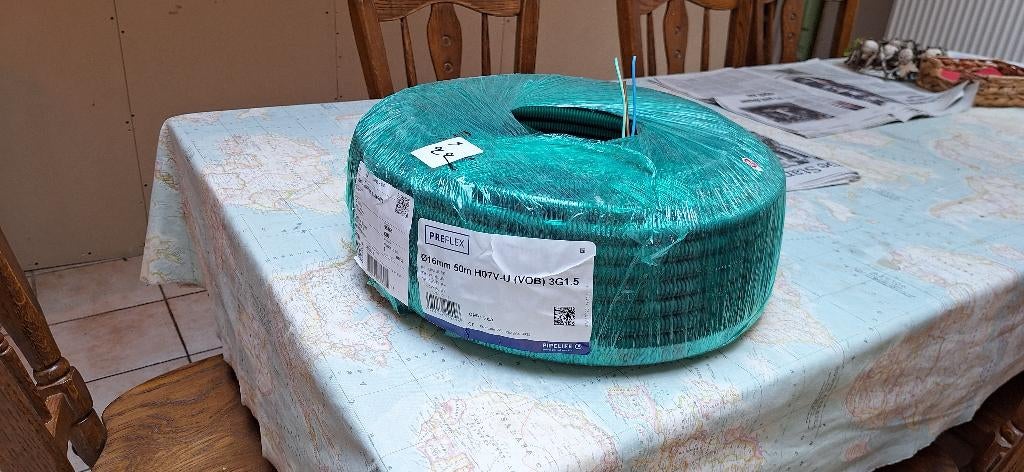 50 m câble électrique 3G1.5, Bricolage & Construction, Électricité & Câbles, Enlèvement, Neuf, Câble ou Fil électrique