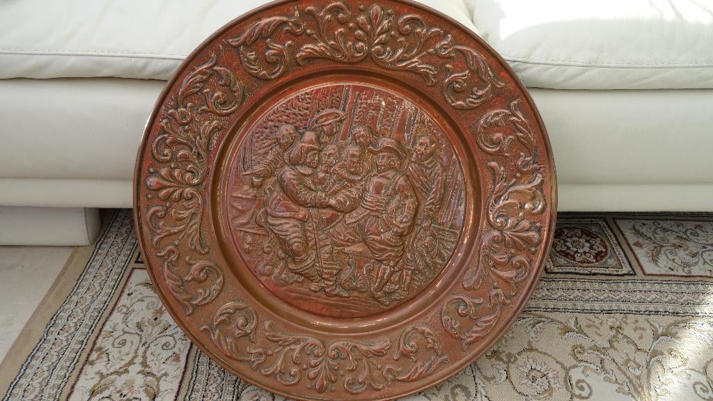 KOPER HANG SCHAAL BREUGHEL TAFEREEL, Antiquités & Art, Enlèvement, Cuivre