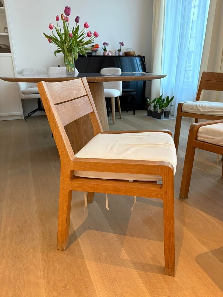 Ensemble de 4 chaises en chêne massif Habitat, Maison & Meubles, Enlèvement, Utilisé, Contemporain, 4 à 6 chaises