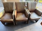6 lederen tafelstoelen te koop, Ophalen, Gebruikt
