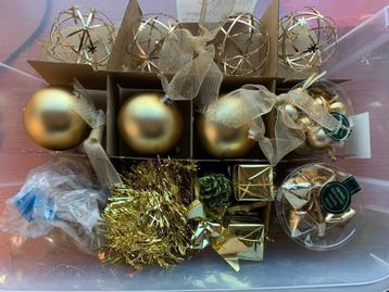 Kerstversiering kerstballen voor kerstboom goud glitter beschikbaar voor biedingen