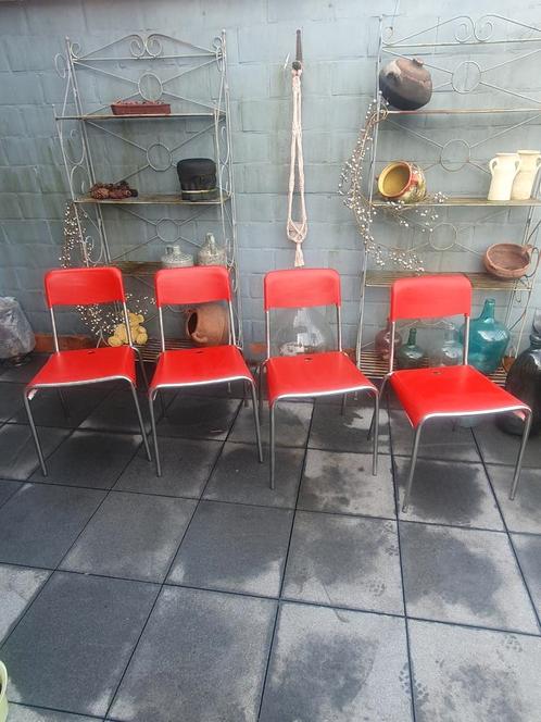 4 calligaris stoelen archirivolto design (Italië), Huis en Inrichting, Stoelen, Gebruikt, Rood, Ophalen of Verzenden