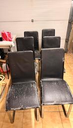 Gratis 6Eetkamerstoelen, Huis en Inrichting, Ophalen, Gebruikt, Zwart, Leer